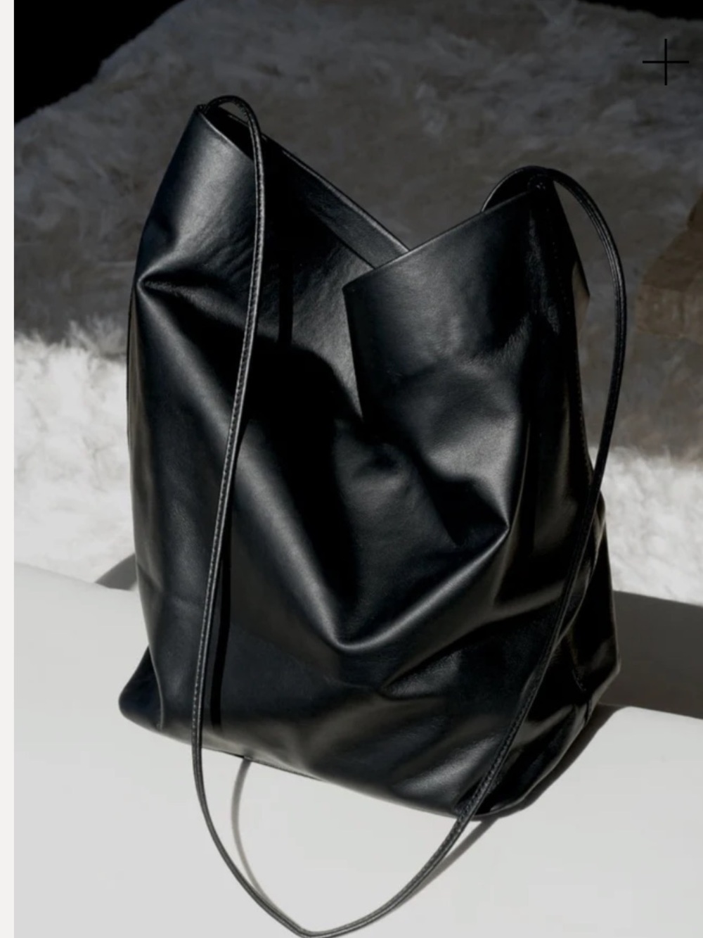Modern Weaving Black Leather Single Strap Bag